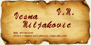 Vesna Miljaković vizit kartica